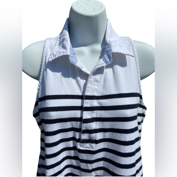 Crown & Ivy Blue and White Pinstripe dress Size Medium - Picture 2 of 5